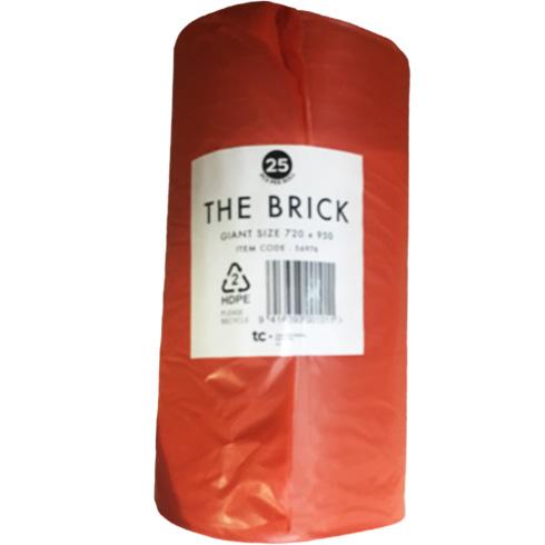 Orange Brick Rubbish Bags 720x920 Roll/25 (20)