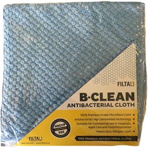 Antibacterial B-Clean Microfibre BLUE Cloth - Each