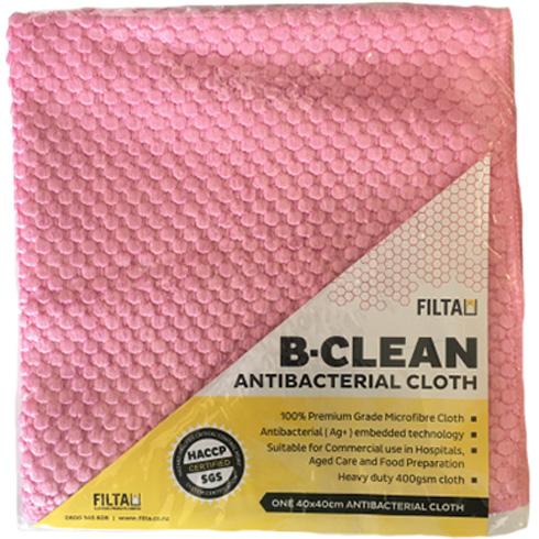 Antibacterial B-Clean Microfibre PINK Cloth - Each