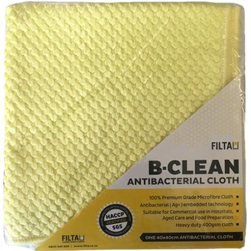 Antibacterial B-Clean Microfibre YELLOW Cloth - Each