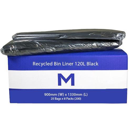 M Black 120L Rubbish Bags 900x1330mm 30mu Pkt/25 (8)