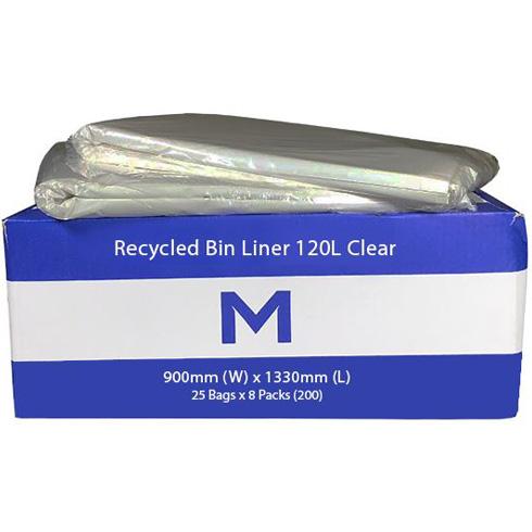 M Clear 120L Rubbish Bags 900x1330mm 30mu Pkt/25 (8)