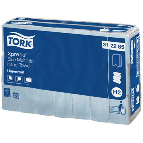 Tork H2 Xpress 1ply Universal Blue Multifold Paper Towels Ctn/21 (312285)