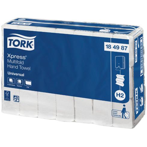 Tork H2 Xpress 1ply Universal Multifold Paper Towels Ctn/21 (184987)