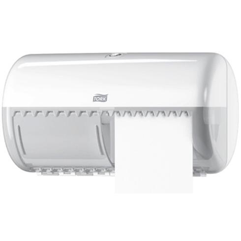 Tork T4 Twin Conventional Toilet Roll Dispenser White (557000)