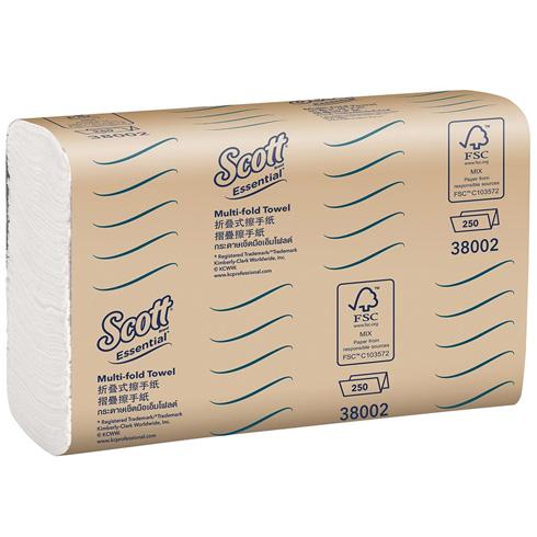 KC Scott Essential 1ply Multifold Paper Towels Ctn/16 (38002)