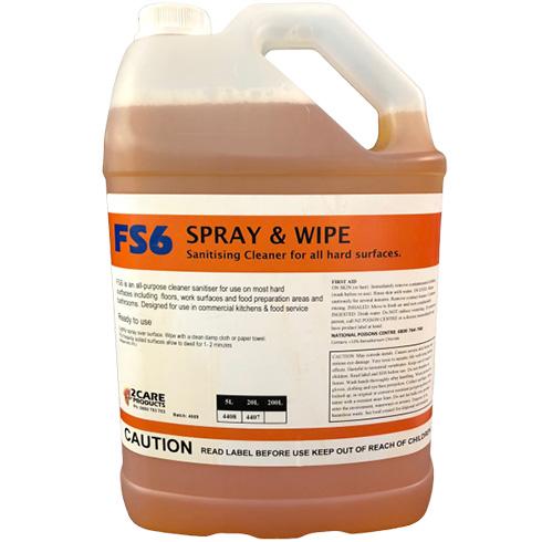 FS6 Spray & Wipe Sanitiser Cleaner RTU 5L