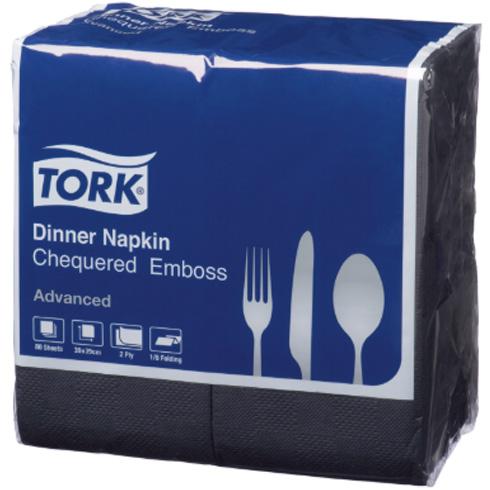 Tork 2ply 8F Chequered Emboss Dinner Black 960/carton