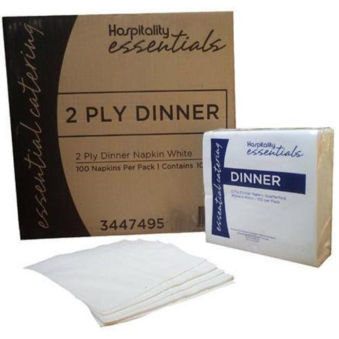 Hospitality 2ply 1/4 Fold White Dinner Napkins CLEAR - 3447495