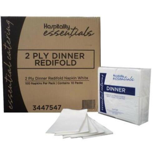 Hospitality 2ply 1/8 Redifold White Dinner Napkins (3447547)