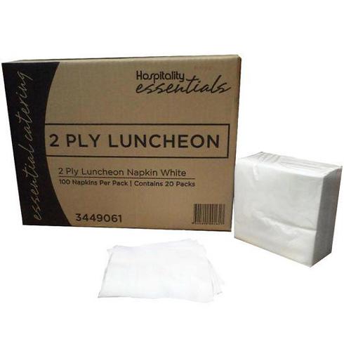Hospitality 2ply 1/4 Fold White Lunch Napkins (3449061)