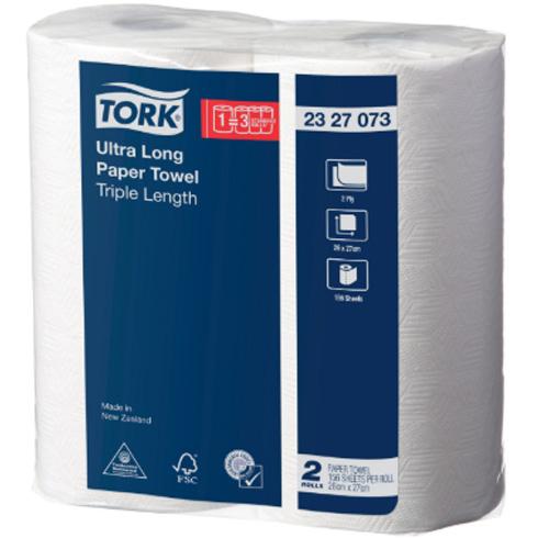 Tork 2ply Ultra Long Paper Towel Rolls Triple Length Ctn/12 (2327073)