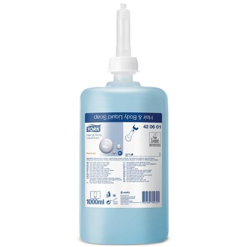 Tork S1 Hair & Body Liquid Soap 1L Cartridge (Shower Cream) (420601)