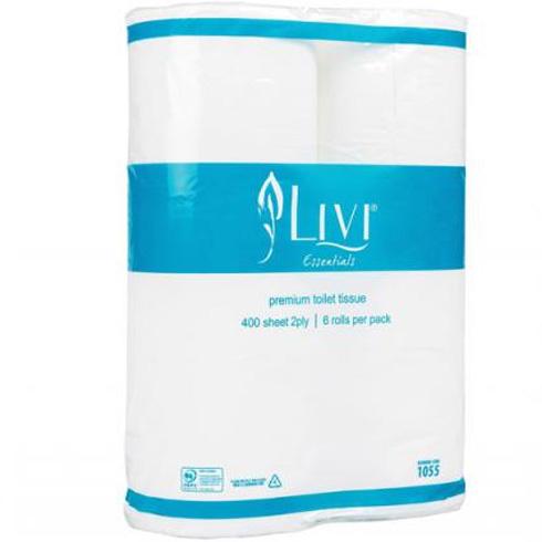 Livi Essentials 2ply Premium 400 Sheet Toilet Tissues Bale/36 (1055)