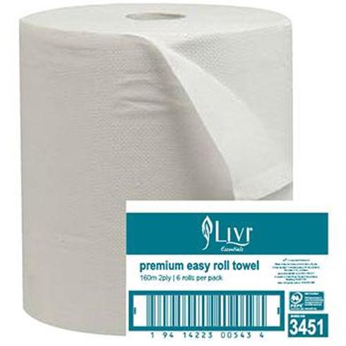 Livi Essentials 2ply Easy Paper Towel Roll Bale/6 (3451)