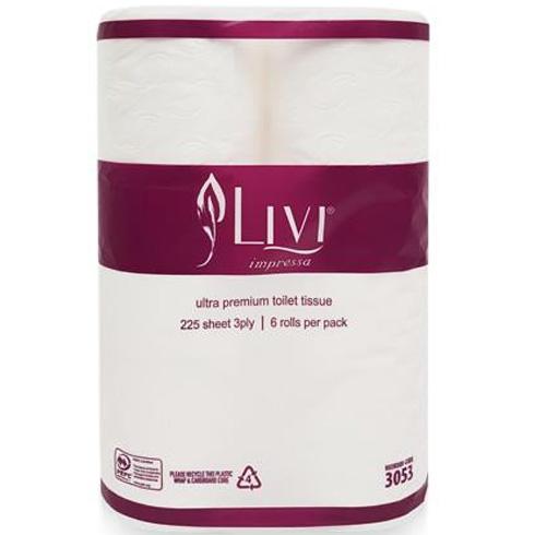 Livi Impressa 3ply 225 Sheets Toilet Rolls Bale/48 (3053)