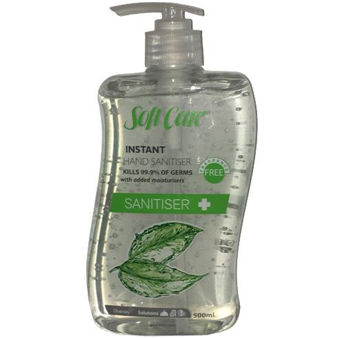 Soft Care Hand Sanitiser 500ml Pump Fragrance Free