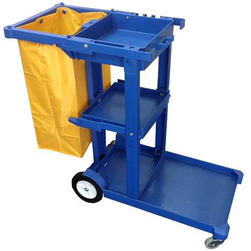 Blue Janitor's Cart